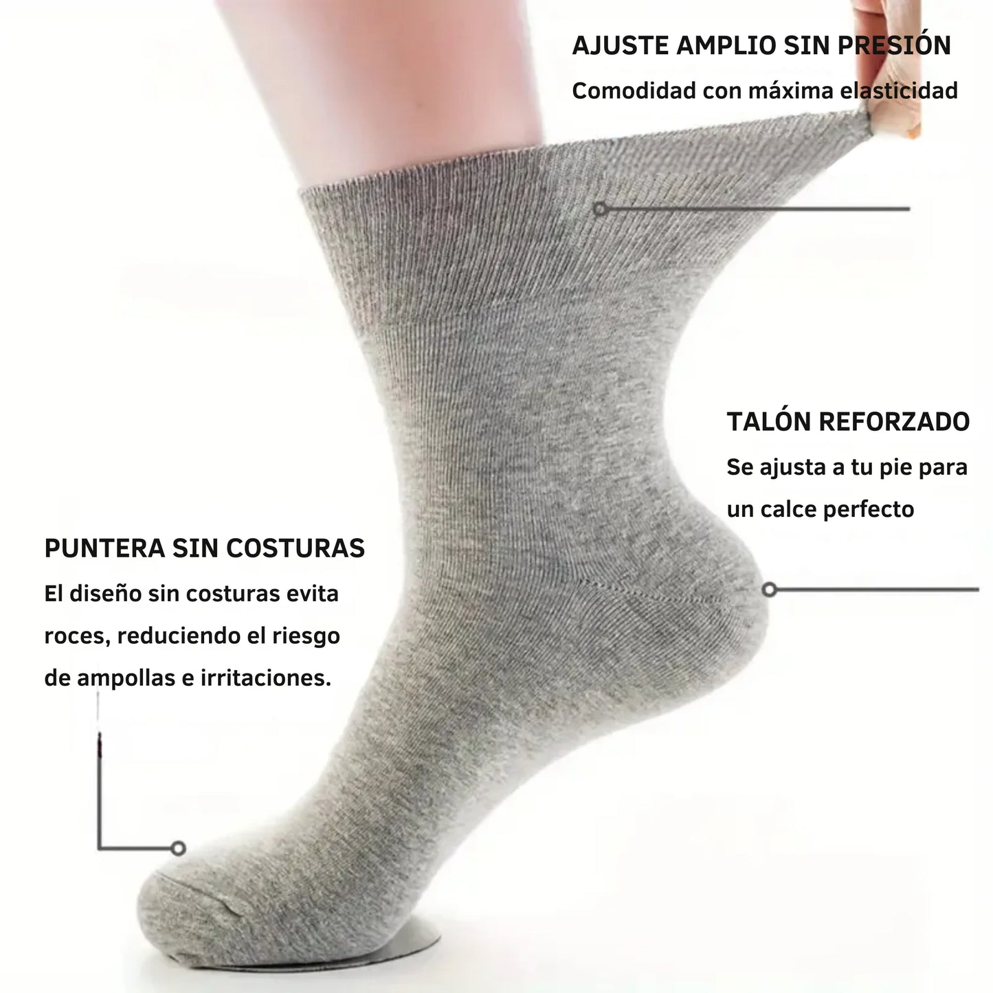 3x1 Medias sin Costura para Diabéticos | 3 Pares al precio de 1.