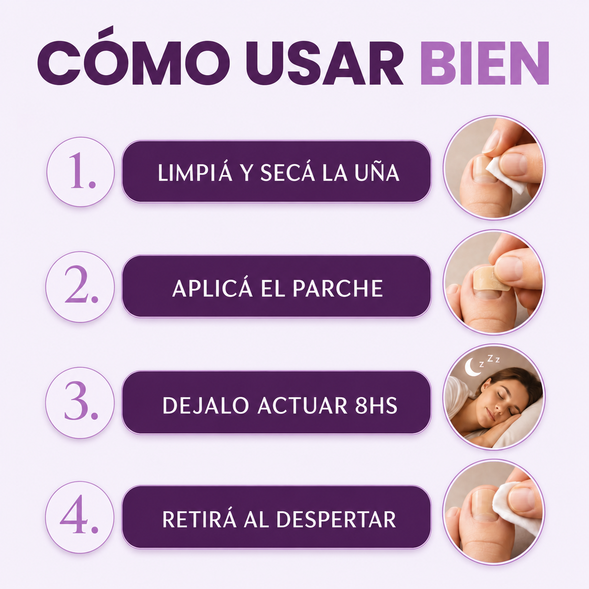 2x1 en Parches Antihongos Nocturno para las Uñas