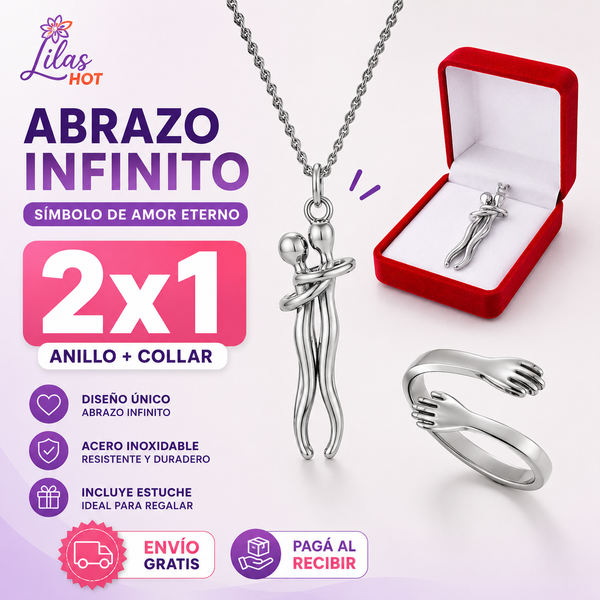 2x1 Anillo + Collar Abrazo Infinito | Liquidación 50%OFF