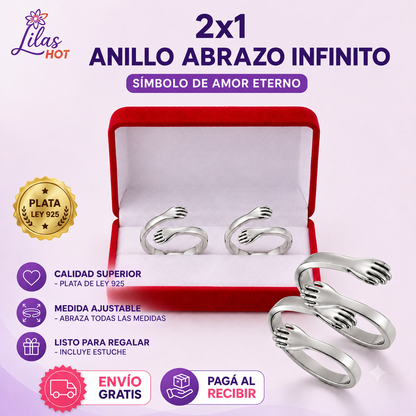 2x1 Anillo Abrazo Infinito de Plata | Liquidación 50%OFF
