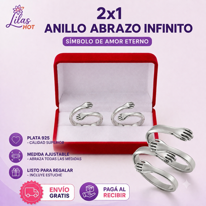 2x1 Anillo Abrazo Infinito de Plata | Liquidación 50%OFF