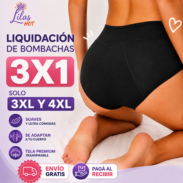 3x1 Bombacha Protectora Antifiltraciones Premium (LIQUIDACIÓN SOLO TALLES 3XL Y 4XL)