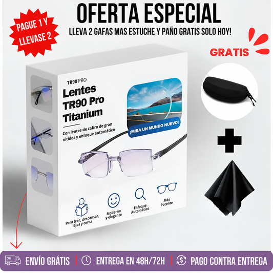 2x1 Lentes TR90 Multifocales | Oferta 2 Lentes al precio de 1 + Estuches GRATIS