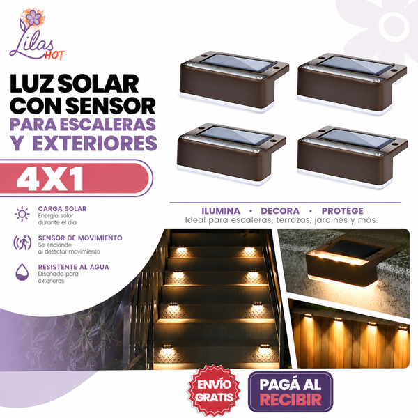 4x1 Luces Solares Premium para Escaleras