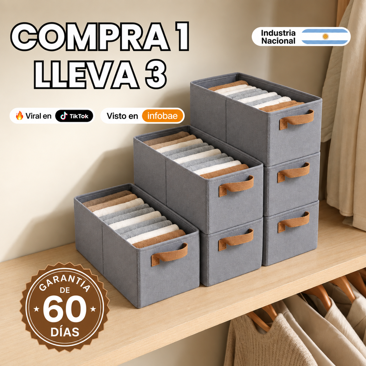 Organizadores de Ropa Plegables (Comprá 1 y lleváte 3)
