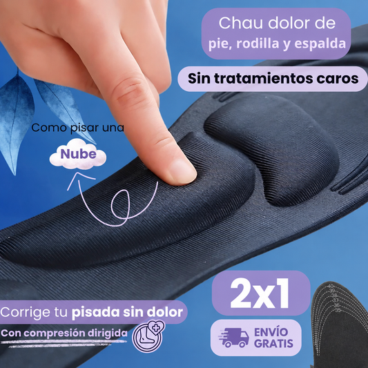 2x1 Plantillas Nube con 4 soportes acolchonados