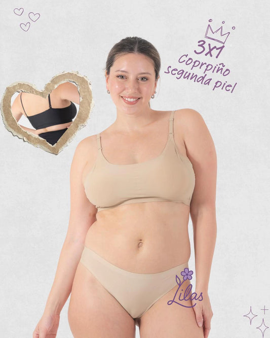 PROMO 3x1 - 3 Corpiños Segunda Piel Lilas